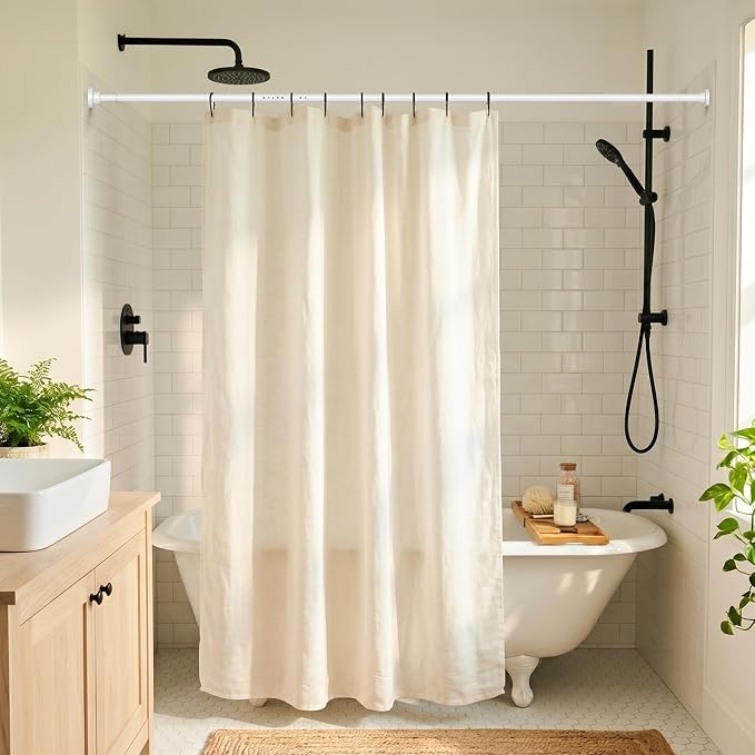 Long Tension Curtain Rod 40-113inch White Curtain Rods no Drilling Adjustable - Image 7