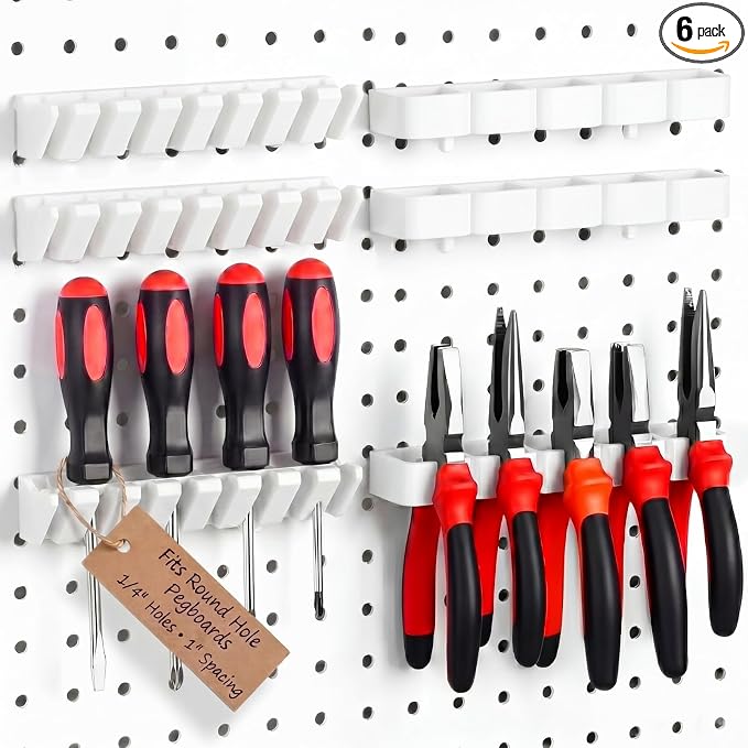 Junkin 6 Pcs Pegboard Screwdriver Holder and Pliers Organizer Set, Pegboard by Junkin