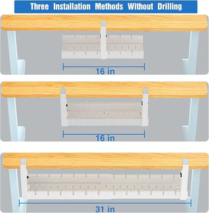 No Drilling Under Desk Cable Management, Metal Cable Management Tray Under Desk - Image 4