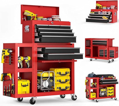 8-Drawer Rolling Tool Chest, 3-in-1 Tool Box on Wheels by Dkenicor