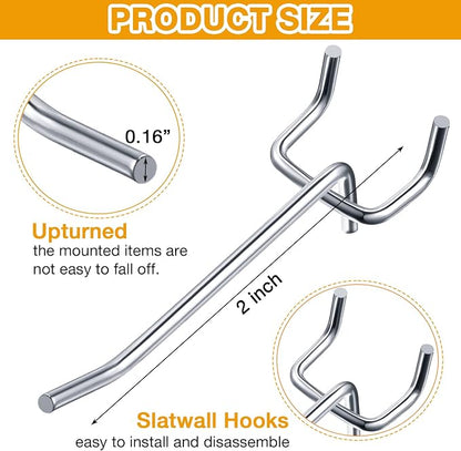 Funrous 100 Pack Peg Board Hooks Stainless Steel Pegboard Hooks Shelving - Image 2