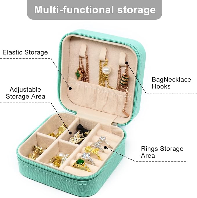 KEINE MARKE Small Jewelry Box, Travel Portable Jewelry Case - Image 5
