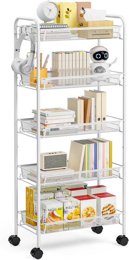TOOLF 5-Tier Rolling Cart, Metal Utility Cart by TOOLF