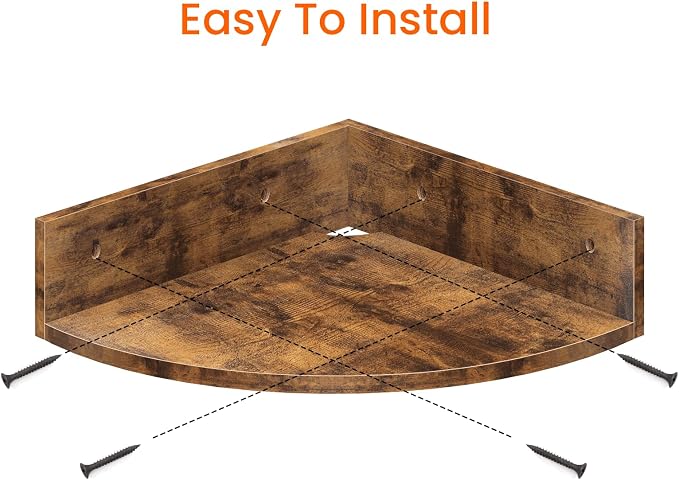 Corner Shelf Wall Mount, 3 Tier Wood Wall Display Shelf, Storage - Image 8