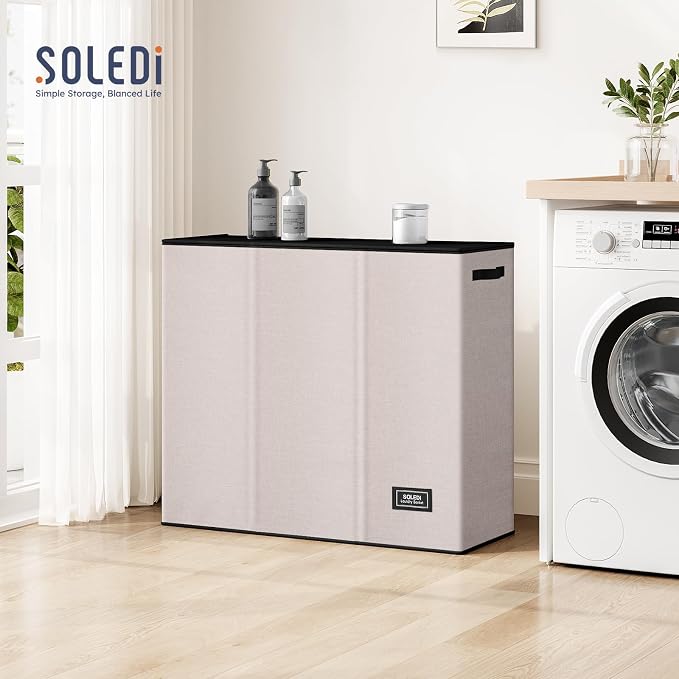 SOLEDI 180L 3-Section Laundry Hamper - Image 5