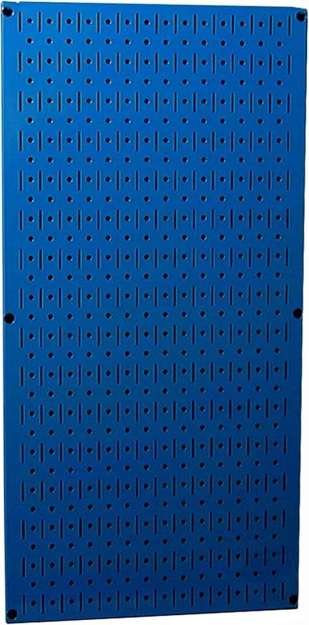 Wall Control Pegboard 32in x 16in Blue Metal Pegboard Tool Board Panel by Wall+Control