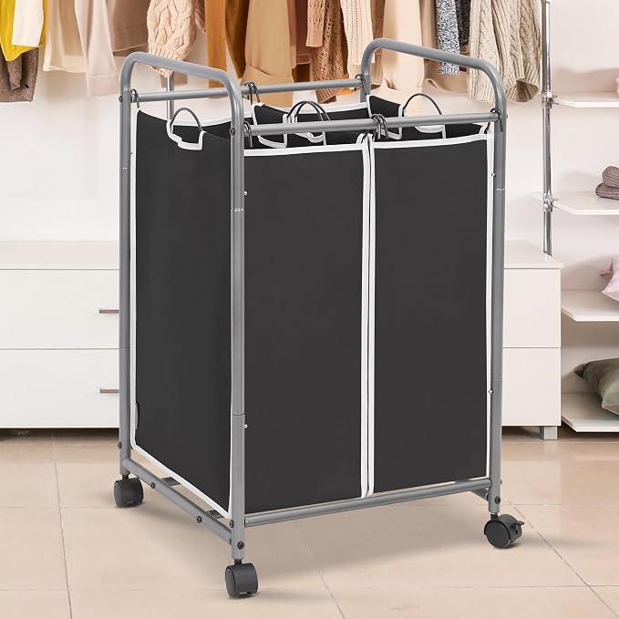 STORAGE MANIAC Laundry Sorter 2 Section, 90L Laundry Hamper - Image 2