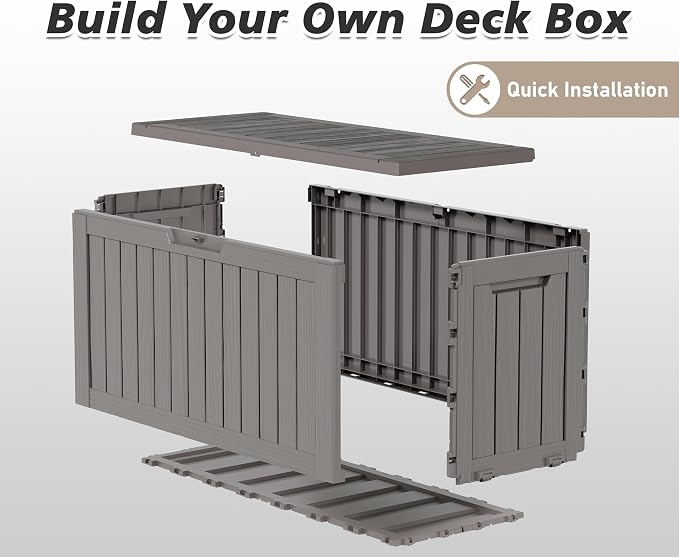 Outdoor Storage Box, Resin Deck Boxes Indoor and outdoor, Waterproof Storage - Image 4