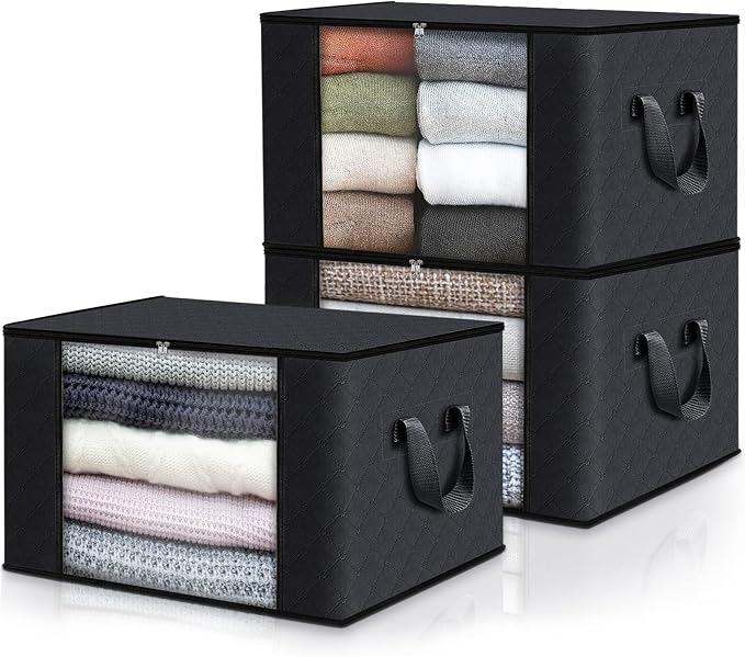 Fab totes Storage Bags, Clothes Blanket Storage Bins Foldable Closet Organizers by Fabtotes
