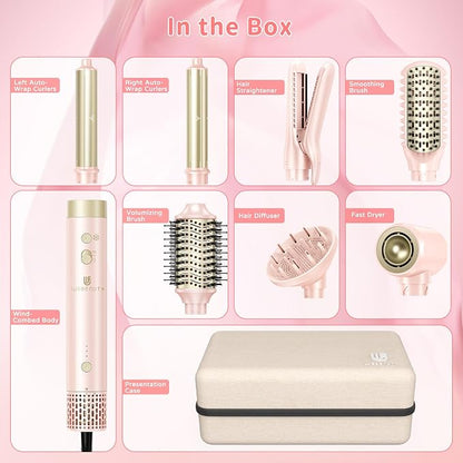 Hair Dryer Brush 8-in-1 Dual Voltage Hot Air Styler – Fast-Drying 110, 000 RPM - Image 9