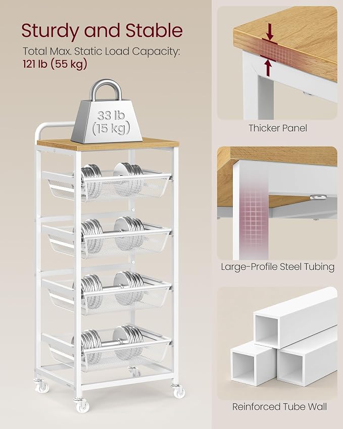 VASAGLE Storage Rolling Cart - Image 8