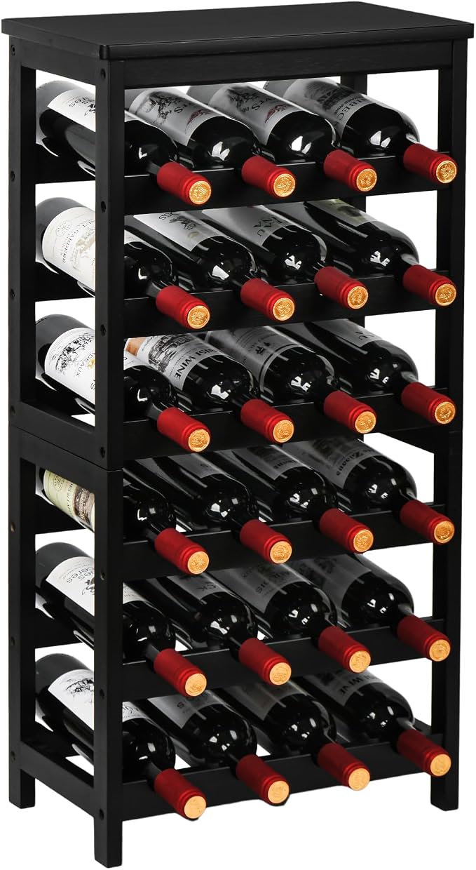 VASMIA Wine Rack Freestanding Floor, 6-Tier Display Wine Storage Shelves by VASMIA
