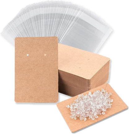 Earring Display Cards with 100 Pcs Earring Holder Cards 200 Pcs Earring Backs by BOOMIBOO