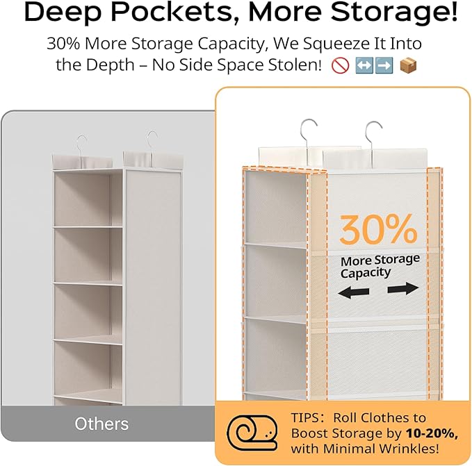 Extra Deep Hanging Closet Organizer - Image 3