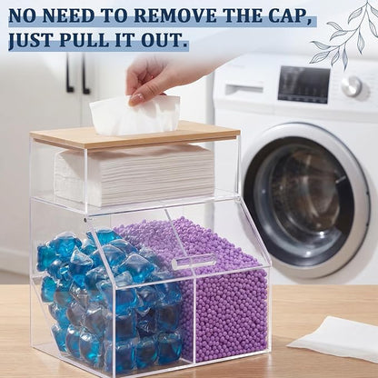 Juexica 3 in 1 Laundry Pods Container & Dryer Sheet Holder & Fragrance Beads - Image 6