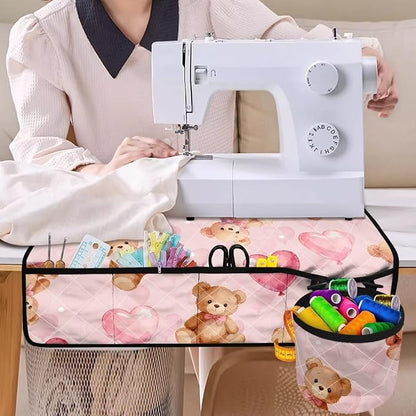 Teddy Bear Heart Balloon Sewing Machine Mat Sewing Machine Carrying Pad Reduce - Image 3