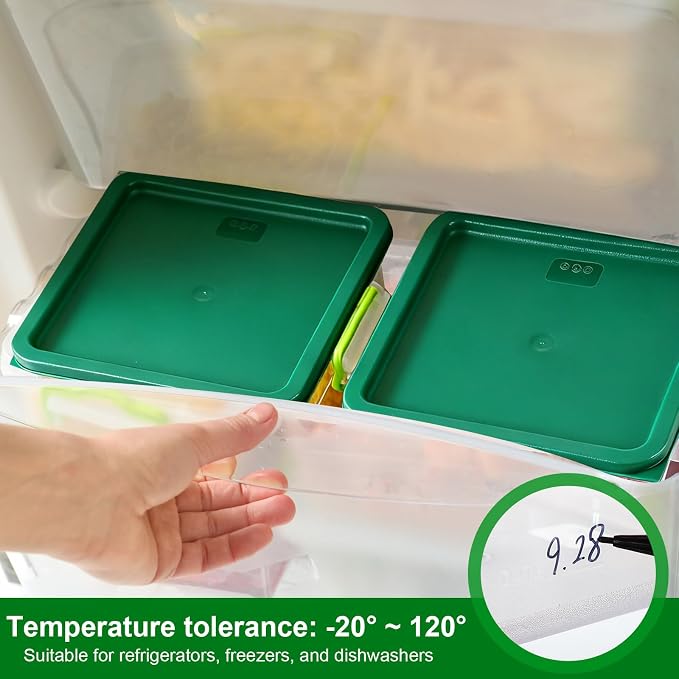 FoldTier 2 Pieces Square Food Storage Containers Polycarbonate Clear food - Image 3
