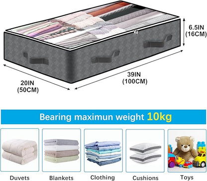 8 Pack Under Bed Storage Containers, 90L Collapsible Closet Organizers and - Image 3