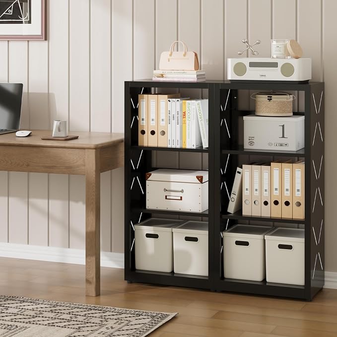Narrow Bookshelf, 3 Tier Bookcase, Home Office Bookcase Shelf Storage Organizer - Image 4