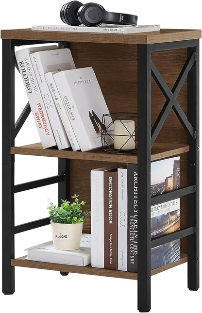 Small Bookshelf, 3 Tier Industrial Bookcase by MNEETRUNG