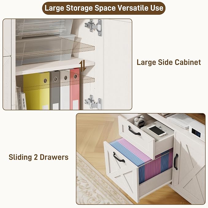 Halitaa 2 Drawers Farmhouse File Cabinet - Image 6