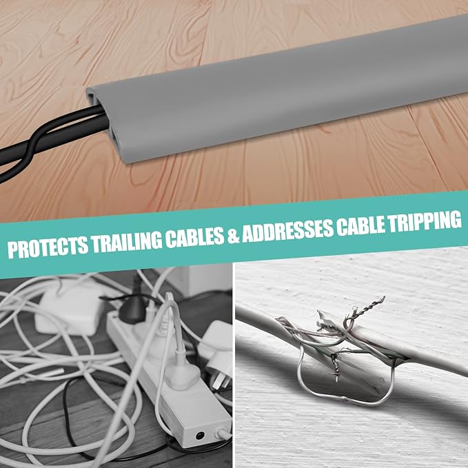 Floor Cord Cover Self Adhesive Cord Hider, 10FT Cable Management, Extension - Image 6