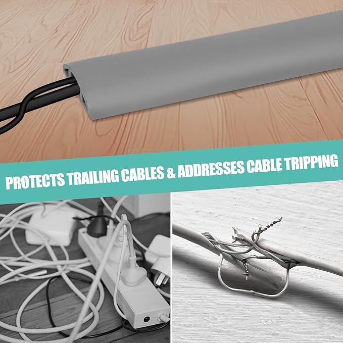 Floor Cord Cover Self Adhesive Cord Hider, 3.3FT Cable Management, Extension - Image 6