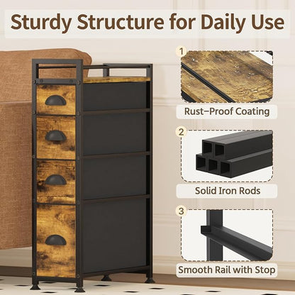 LASZOLA Narrow Cabinet Slim Storage Cart - Image 5