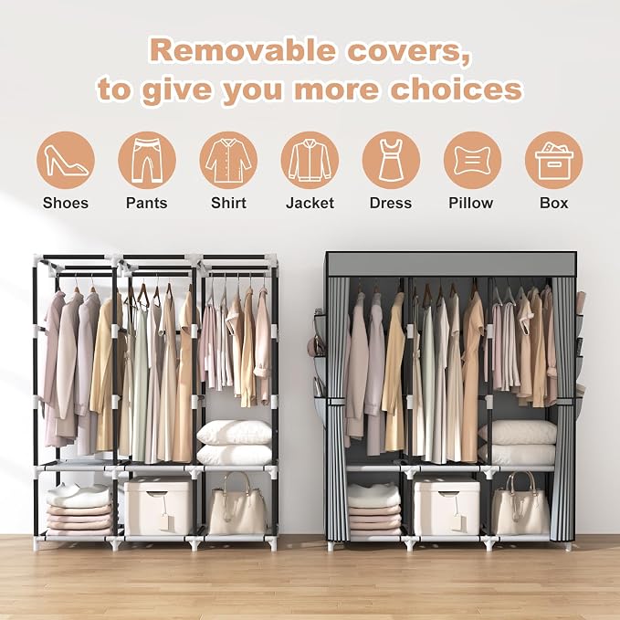 VTRIN Portable Closet Wardrobe for Hanging Clothes Closet - Image 5
