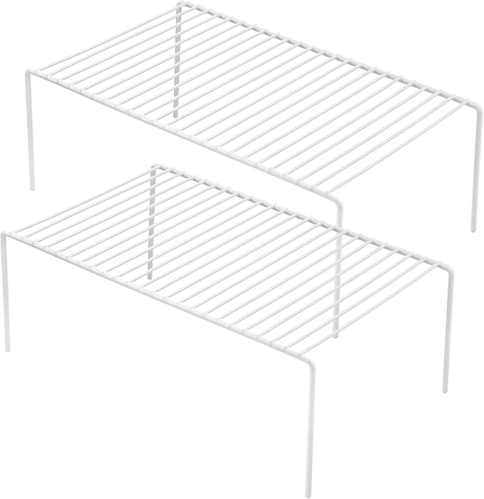 Kitchen Cabinet Shelf Organizer Set of 2, Large Metal Wire Pantry Storage by GEDLIRE