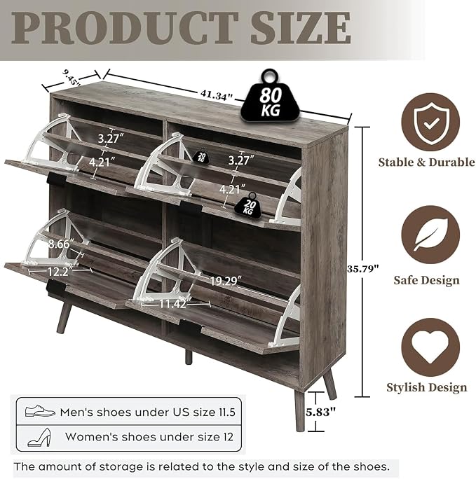 41" Wide Rattan Shoe Storage Cabinet - Image 2