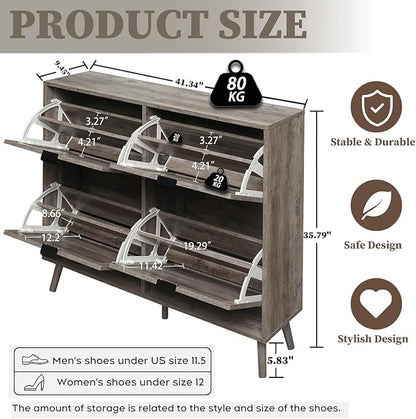 41" Wide Rattan Shoe Storage Cabinet - Image 2