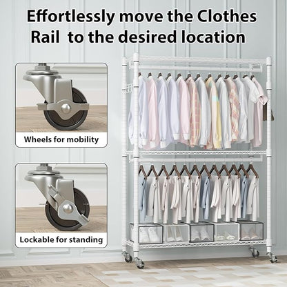 Homdox 3 Tier Heavy Duty Garment Rack - Image 5