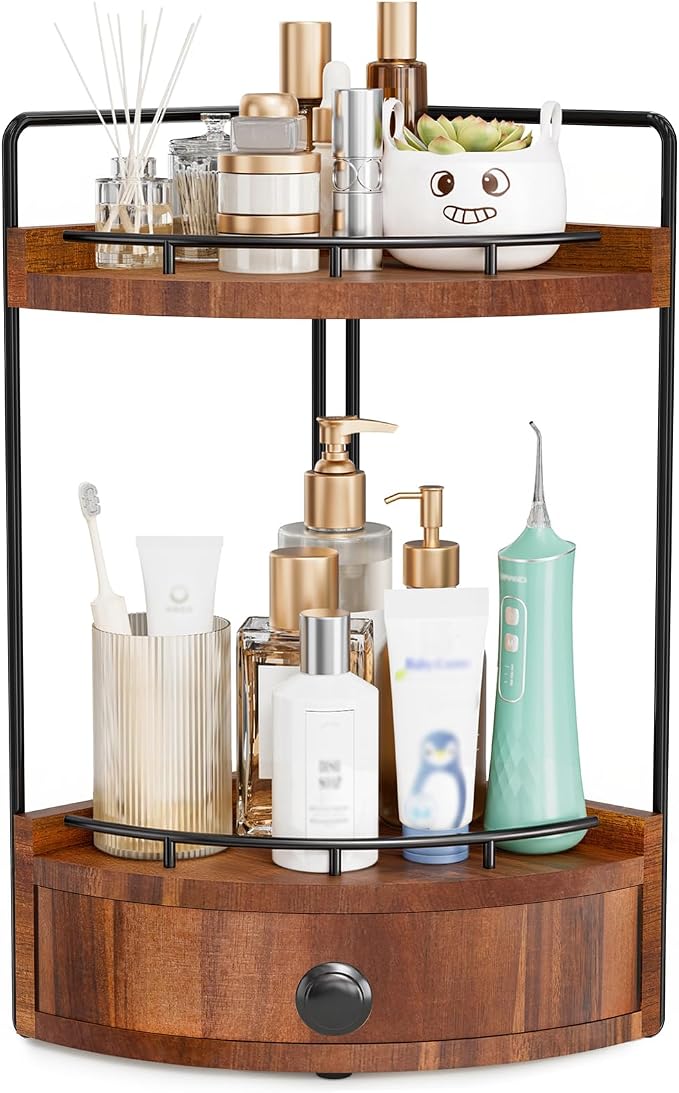 2-Tier Corner Bathroom Counter Organizer by Unknown