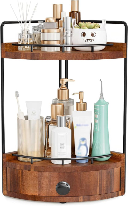 2-Tier Corner Bathroom Counter Organizer by Unknown