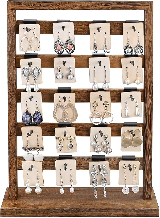 Ikee Design 5 Tiers Free Assemble Wooden Jewelry Display Rack - Image 3