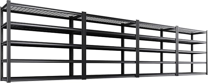 Set of 4 Garage Shelving-3500 lbs 5 Tier Storage Shelves, Adjustable Heavy Duty by CreatingaComfortableLiving
