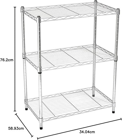 Amazon Basics 3-Shelf Adjustable Heavy Duty Steel Wire Rack Storage Shelving - Image 5