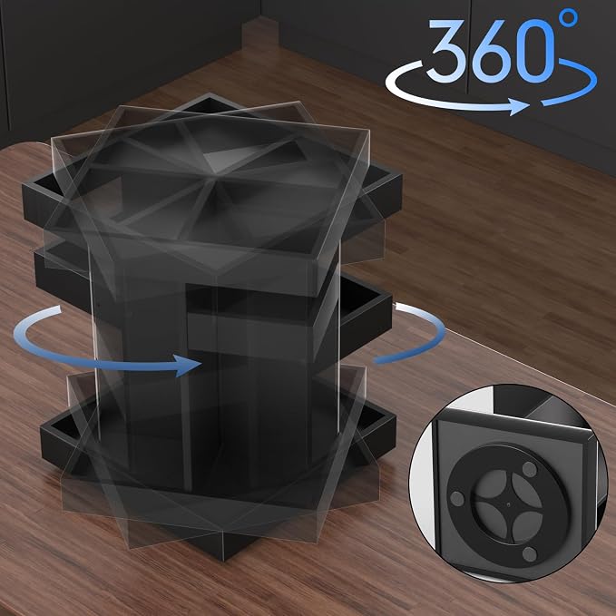 360 Rotating Cologne Organizer for Men and Women, Large Wood Perfume Stand and - Image 5