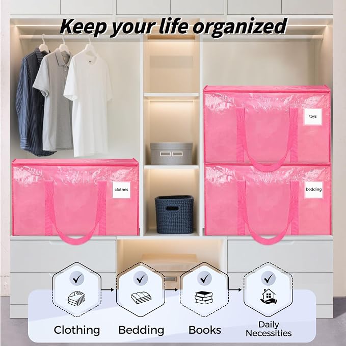 8 Pack Extra Large Heavy Duty Moving Bags, Reinforced Handles & Heavy-Duty - Image 7