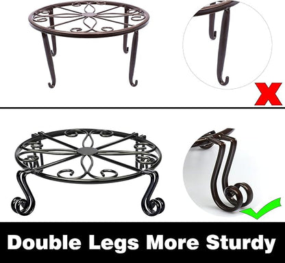 12"x3.1" Black Plant Stand for Flower Pot Heavy Duty Potted Holder Indoor - Image 6