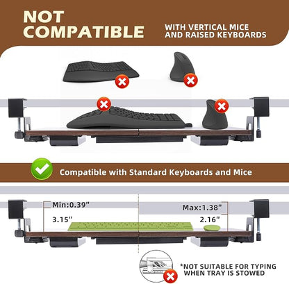 Large 26.77" Keyboard Tray Under Desk - Image 6
