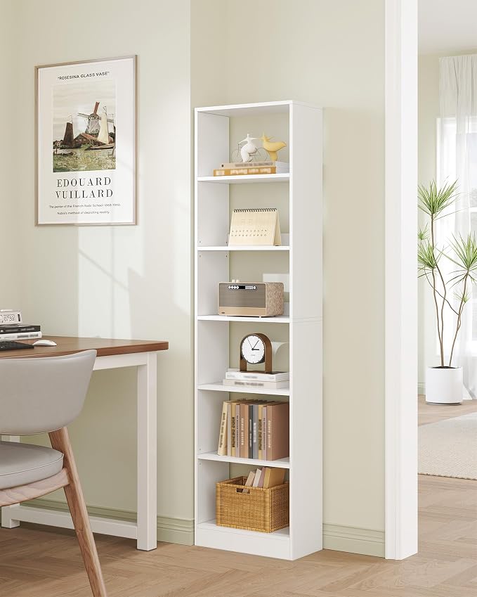 Hzuaneri Bookcase, Tall Narrow Bookshelf, Open Display Storage Shelf | Skinny - Image 7