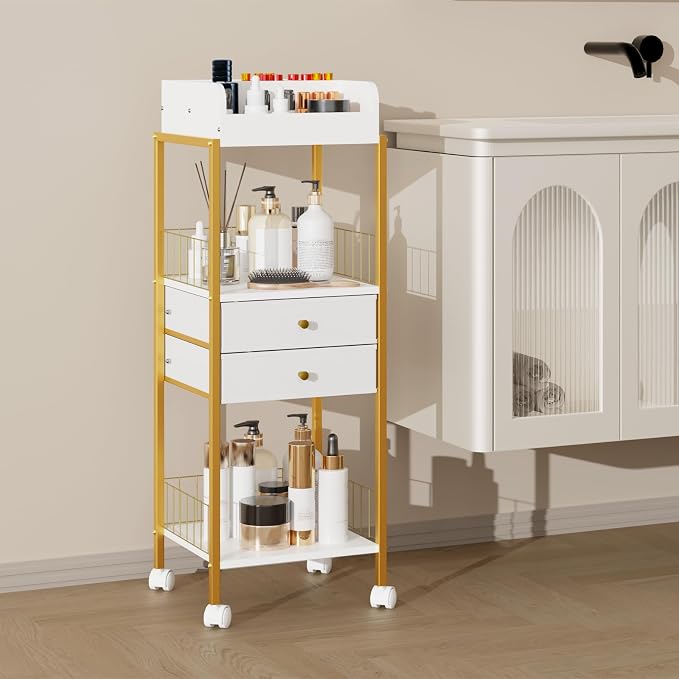 Makeup Organizer Cart Shelf Floor Skincare Organizers Make Up and Station - Image 7