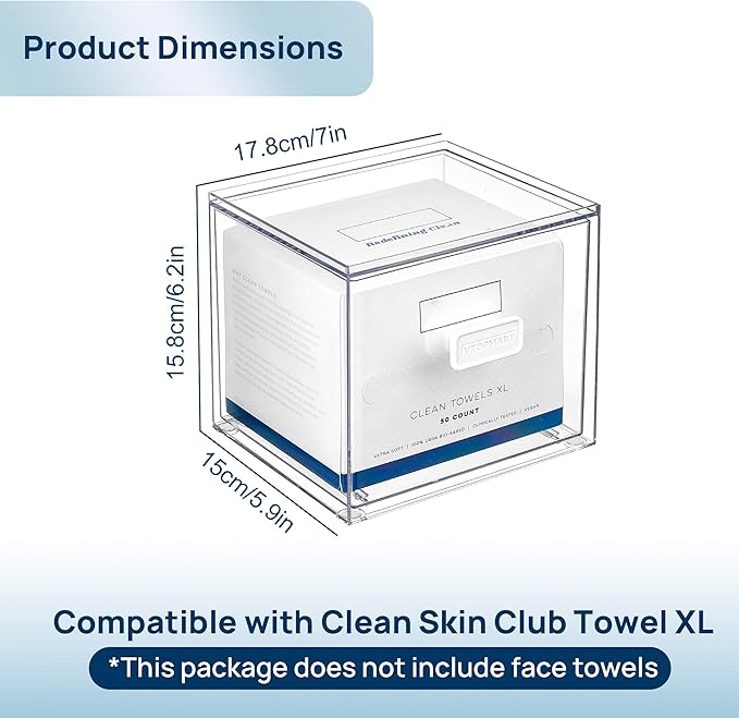 Vtopmart Disposable Facial Towels Holder, Acrylic Box Hold 50 Count, Stylish - Image 2