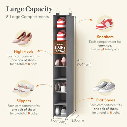 Lifewit 8 Section Hanging Shoe Storage Organizer - Image 2