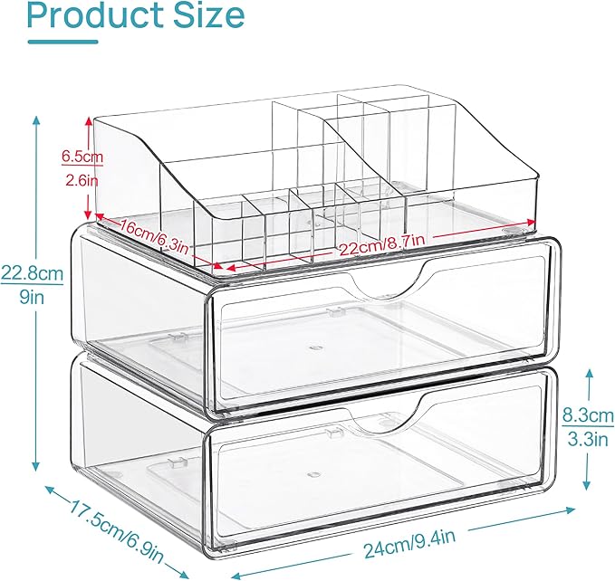 Vtopmart 3 Tier Clear Makeup Organizer - Image 3