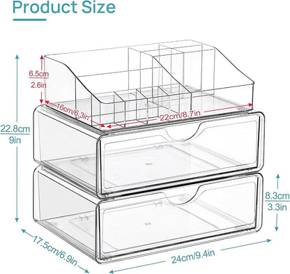 Vtopmart 3 Tier Clear Makeup Organizer - Image 3