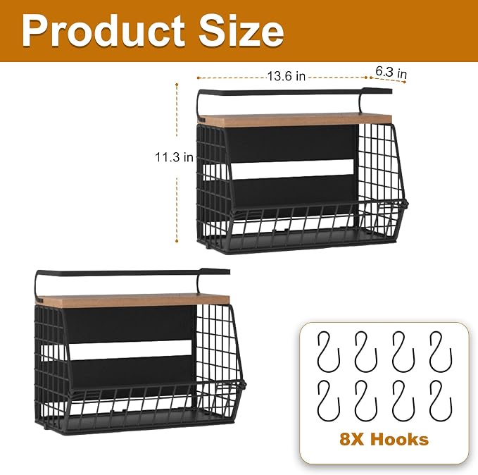 2 Set Magnetic Shelf for Fridge, Onion and Potato Spice Snacks Fruit and - Image 2