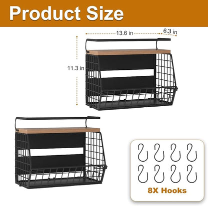 2 Set Magnetic Shelf for Fridge, Onion and Potato Spice Snacks Fruit and - Image 2